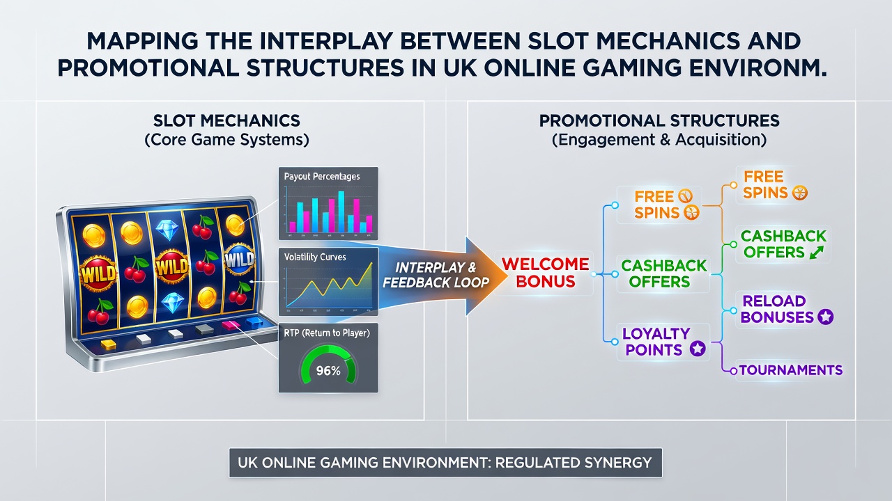 Diagram showing connections between game volatility settings and bonus reward structures